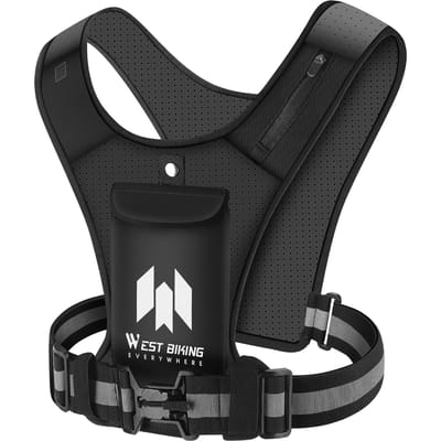 Motorrijden Fietsen Fietsen Reflecterend vest Hoge zichtbaarheid Hardloopvest met telefoonhouder Water magnetic suction popper