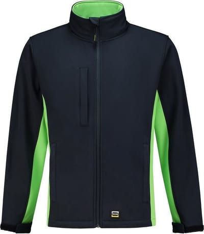 Tricorp soft shell jack bi-color - 402002 - navy / limoen - maat 5XL