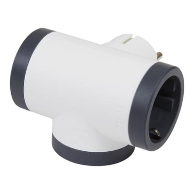 Legrand Premium wandcontactdoos 3x2 pin en amp zijdelings Schuko wit-grijs (Europese Stekkerdoos) - 694520 [2 stuks]