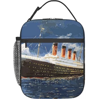 Het Meest Populaire Schip Aller Tijden, Titanic. Geïsoleerde Lunchtas voor Dames Kinderen Draagbare Voedseldozen Thermische Lunchbox Tote One Size gray