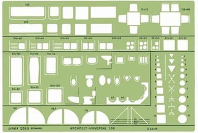 Linex Architect Sjabloon 1259S - Voor woninginrichting - Schaal 1:50