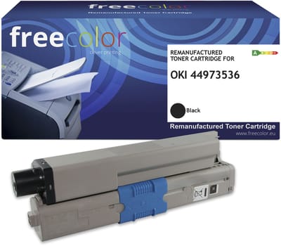 Freecolor - Vervangt OKI 44973536 Toner - Zwart - 2200 pagina's - Compatible