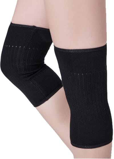 Kniebeschermers - Elastische kashmir kniebandage - Warmtekniebeschermer - Artrose - Gewrichtspijnverlichting - Warmte - Thermische kniebandage - Warmte- en koude ondersteuning