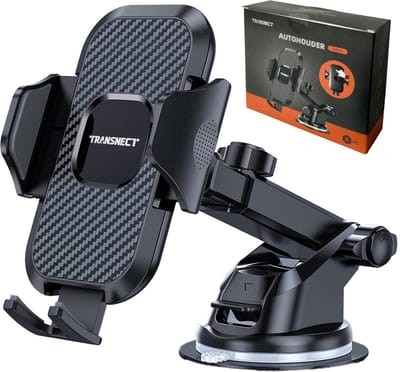 Transnect® - Telefoonhouders Auto Zuignap - voor Dashboard of Raam - Gsm Houder Auto - One Button Release - 360° Rotatie - Universeel