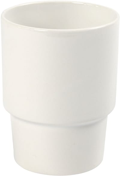 Mok, H: 11 cm, d 8,5 cm, wit, 1stuk/ 1 stuk