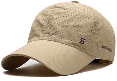 Geperforeerde Baseball Cap – Ademende, Sneldrogende Sportpet met Verstelbare Pasvorm en Zonbescherming voor Heren en Dames – Beige
