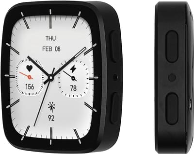 kwmobile Cover compatibel met Amazfit Active 2 Square Hoes – Fullbody Fitnesstracker Case Set van roestvrij staal – zwart