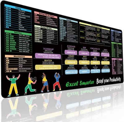 XL Bureau Onderlegger met Excel Snelkoppelingen - Grote Antislip Muismat (80x30 cm)