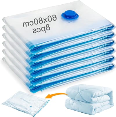 Vacuümzakken Kleding - Opbergzakken Luchtledig - Ruimte Besparen - Stof- en Waterdicht - 8 Stuks 60x80cm - Transparant