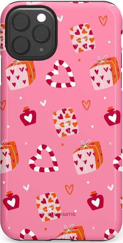 Casetastic Hoesje Geschikt voor Apple iPhone 11 Pro Max - Stijlvolle Beschermende Duo-layer Case - Zoete Liefde Roze