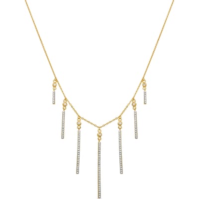 Luxenter 925 sterling zilveren ketting met glanzende zirkonia en 18-karaats goudkleurige afwerking - Luig