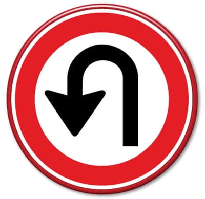 Verkeersbord Keerverbod - F07 - Weerbestendig Aluminium - Ø60 cm - Bevestiging: Met muur-/ wandmontage beugels