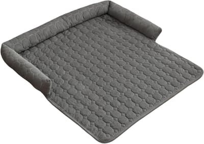 KZQ Wasbare Hondendeken Hondenkussen Kattendeken voor Bank Bed en Auto, Fluffy Zachte Bankbescherming met Anti-Slip Onderkant en Verhoogde Randen, 75x75 cm Donkergrijs