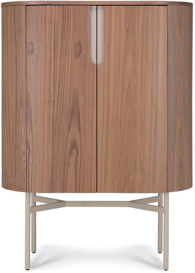 Icon Living - Wandkast Sarah 011 - 95x50x130 Walnoot Poot Creme