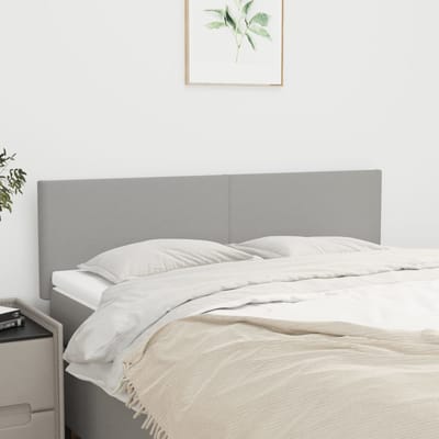 vidaXL - Hoofdborden - 144x5x78/88 - cm - stof - lichtgrijs