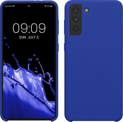 kwmobile telefoonhoesje geschikt voor Samsung Galaxy S21 Plus - Hoesje met siliconen coating - Smartphone case in Baltisch blauw