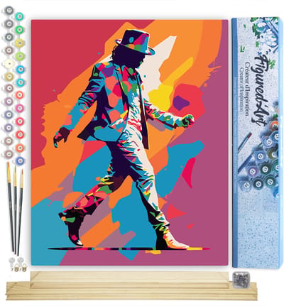 Figured'Art Schilderen op Nummer Volwassenen canvas Koning van de Dans- Handwerk acrylverf Kit DIY Compleet - 40x50cm met DIY houten lijst