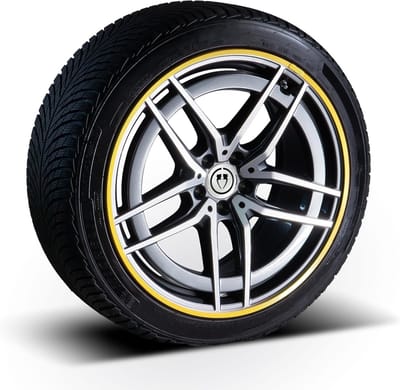 Velg Beschermring Set - Aluminium Randbeschermer - Velgen Beschermen - Krasbestendig Weerbestendig - 20 Inch - Geel