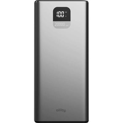 Allity APB-100 Powerbank 20000 mAh Quick Charge, USB PD LiPo USB-C, USB-A Grijs Statusweergave