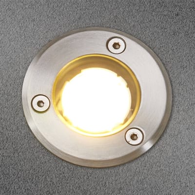 Lucande LED grondspot inbouwlamp Kenan, Ø 7 cm, roestvrij staal, IP67