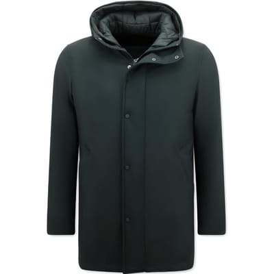 Winterjas Heren - Jassen Heren - Winterjassen Heren Lang - Jas - Winterjassen Heren Waterdicht - Parka Heren Winterjas - Tweedelige Jas - 8518 - Zwarte Jas Heren