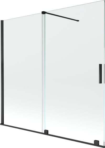 Mexen Velar badwand 2-delige schuifdeur 170 x 150 , transparant, zwart - 896-170-000-01-70