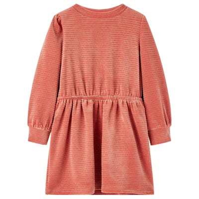vidaXL - Kinderjurk - met - lange - mouwen - 104 - middelroze