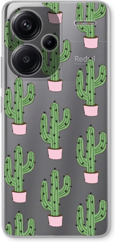 Case Company® - Hoesje geschikt voor Xiaomi Redmi Note 13 Pro plus hoesje - Cactus Lover - Soft Cover Telefoonhoesje - Bescherming aan alle Kanten en Schermrand
