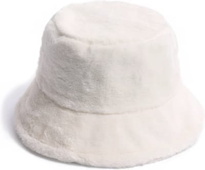 Furry Bucket Hat / Vissershoed - Wit | Polyacryl | Verstelbaar 56-58 cm | Fashion Favorite