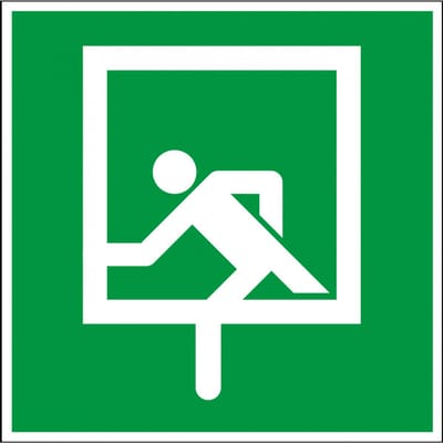 Noodraam sticker - ISO 7010 - E016C 200 x 200 mm