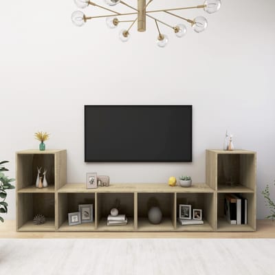 vidaXL - Tv-meubelen - 4 - st - 72x35x36,5 - cm - bewerkt - hout - sonoma - eikenkleurig