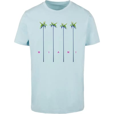 Mister Tee - Miami Palms Heren T-shirt - M - Blauw