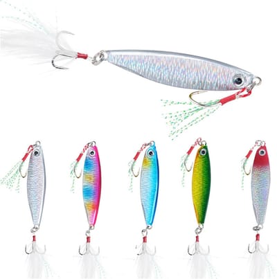 Set van 5 Visserslures met Sequins voor Zoet- en Zoutwater - Wobblers en Swimbaits voor Snoek, Baars en Forel