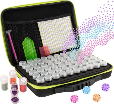 Crafts&Co Diamond Painting Opbergdoos 60 - Accesoires: Pen, Stickers, Wax - Opbergkoffer/Sorteerdoos