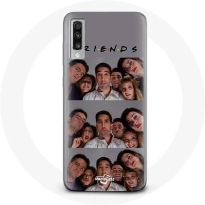 Hoesje - Samsung - Galaxy A70 - Flexibel - Grijs - Friends Selfie