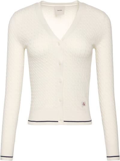 Calvin Klein Vest Ls Woven Label Cable Lv047f322g Yas Tofu Dames Maat - S