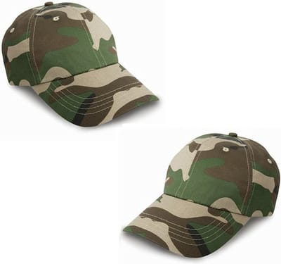 Result Camouflage baseballcap - Set van 2x stuks - groen - petje - volwassenen - Legercaps - 100% katoen