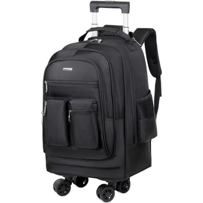 Zakelijke Rugzak Multifunctioneel Universeel Wiel Korte Afstand Bagage Tas Grote Capaciteit Student Schooltas zwart