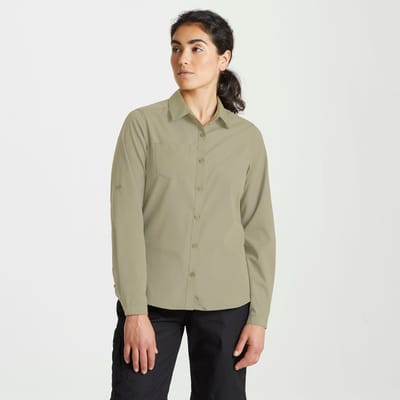 Craghoppers Dames/dames Expert Kiwi Shirt met lange mouwen (Kiezelbruin)