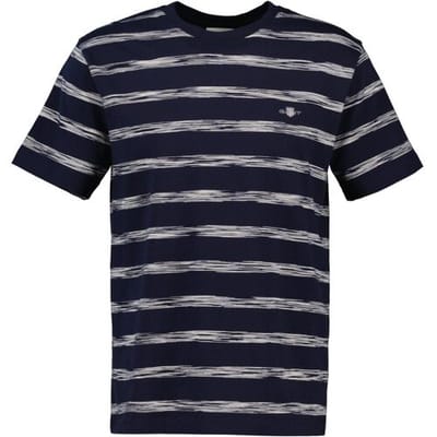 Gant T-Shirt Striped Short Sleeve Crew Neck Avond Blauw / male