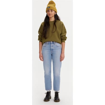 Levi's 501 Crop Oxnard Athens Pushed Size: W24L30 | Straight Outlet | Dames | Blauw
