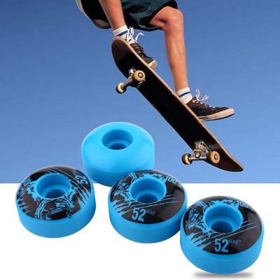 Dailygoody - Skateboard Wielen - Hoog Elastisch PU - Duurzaam en Stevig - Blauw - Geschikt voor Basis Skateboarden - 52mm x 30mm