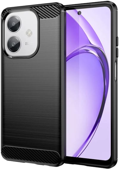 Geborsteld TPU Hoesje Geschikt voor Oppo A60 5G / A40 / A40m | Beschermhoes | Back Cover | Flexibel TPU | Stijlvol Carbon | Dun | Zwart