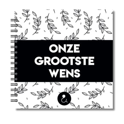 Kinderwens boek | Invulboek kinderwens | Journal zwanger worden | Mijn grootste wens | Botanical Zwart