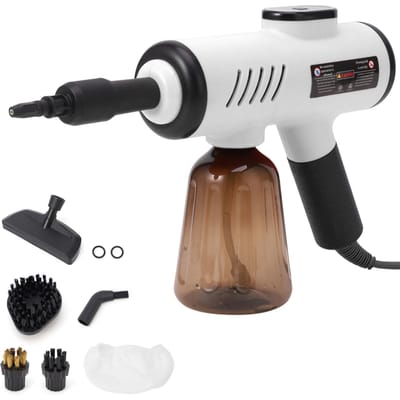Nettoyeur Vapeur Portatif 1200W, Nettoyeur Vapeur Haute Pression Portable Multi-Usage avec 3 Réglages de Température, Affichage Numérique US Plug 110V blanc