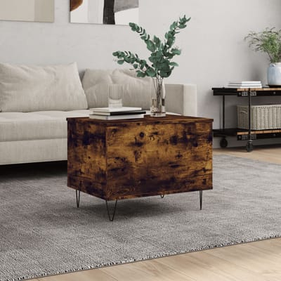 vidaXL - Salontafel - 60x44,5x45 - cm - bewerkt - hout - gerookt - eikenkleurig
