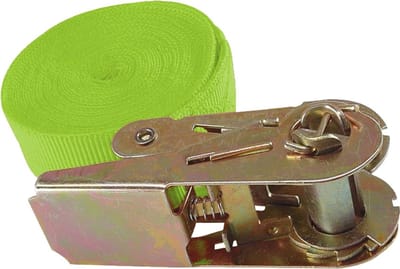 Spanband met ratel - Sjorband Vastzetband - Bagage Vastzetten - Verstelbare Lengte - 5 meter - Geel