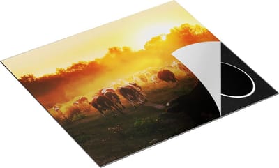 Chefcare Inductie Beschermer Kudde Koeien in Weiland bij Zonsondergang - 60x50 cm - Afdekplaat Inductie - Kookplaat Beschermer - Inductie Mat