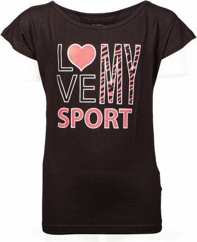 Papillon Sportshirt Meisjes Katoen/elastaan Zwart/roze Maat 152