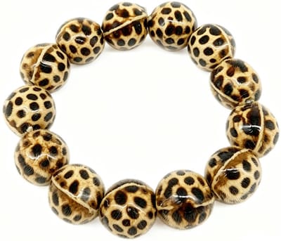 Armband - keramische kralen - luipaardprint